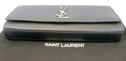 YVES SAINT LAURENT Kate Black Leather Clutch