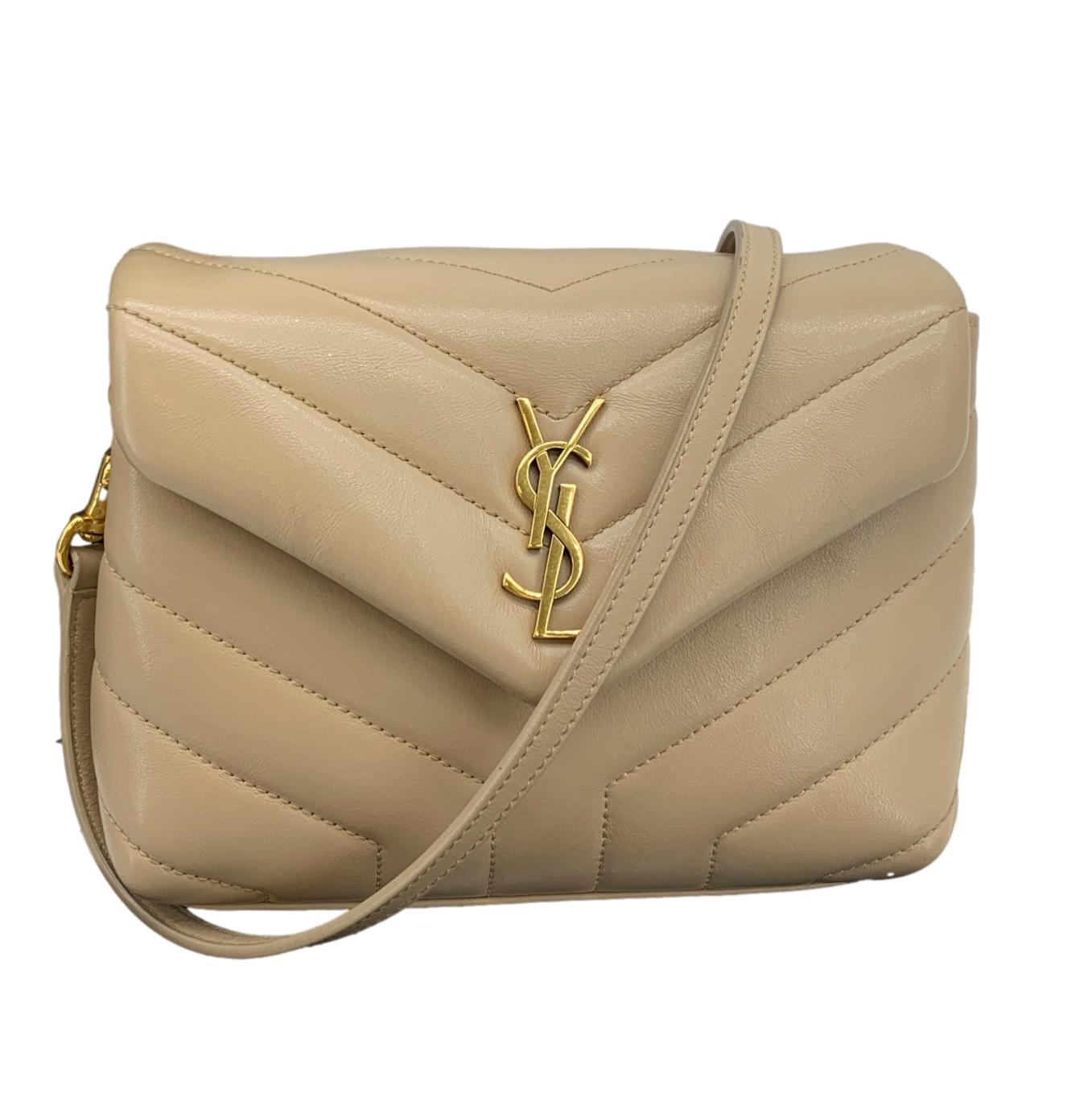 YVES SAINT LAURENT Loulou Toy Matelasse Leather Crossbody Bag Brown