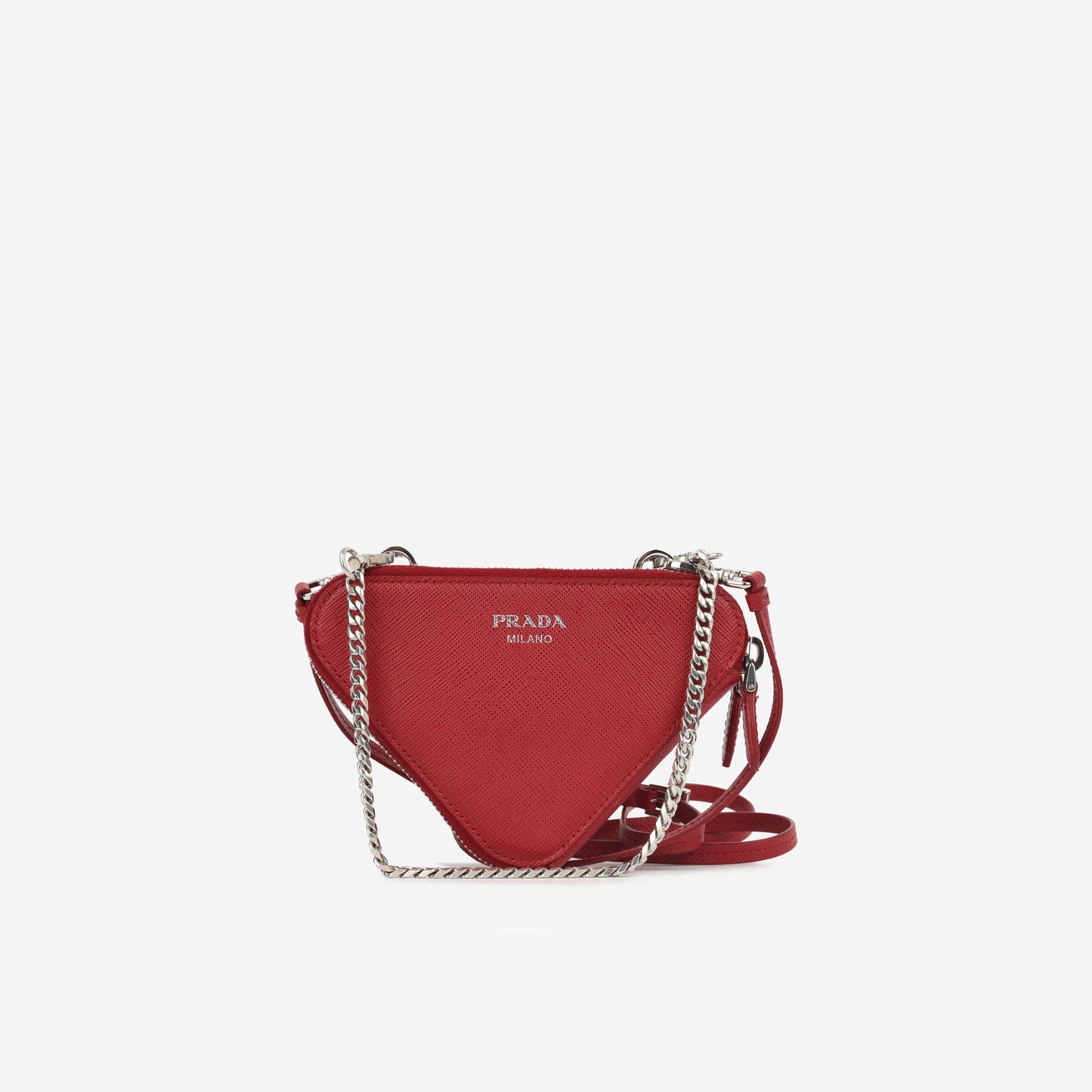 Prada Mini Triangle Pouch - Red