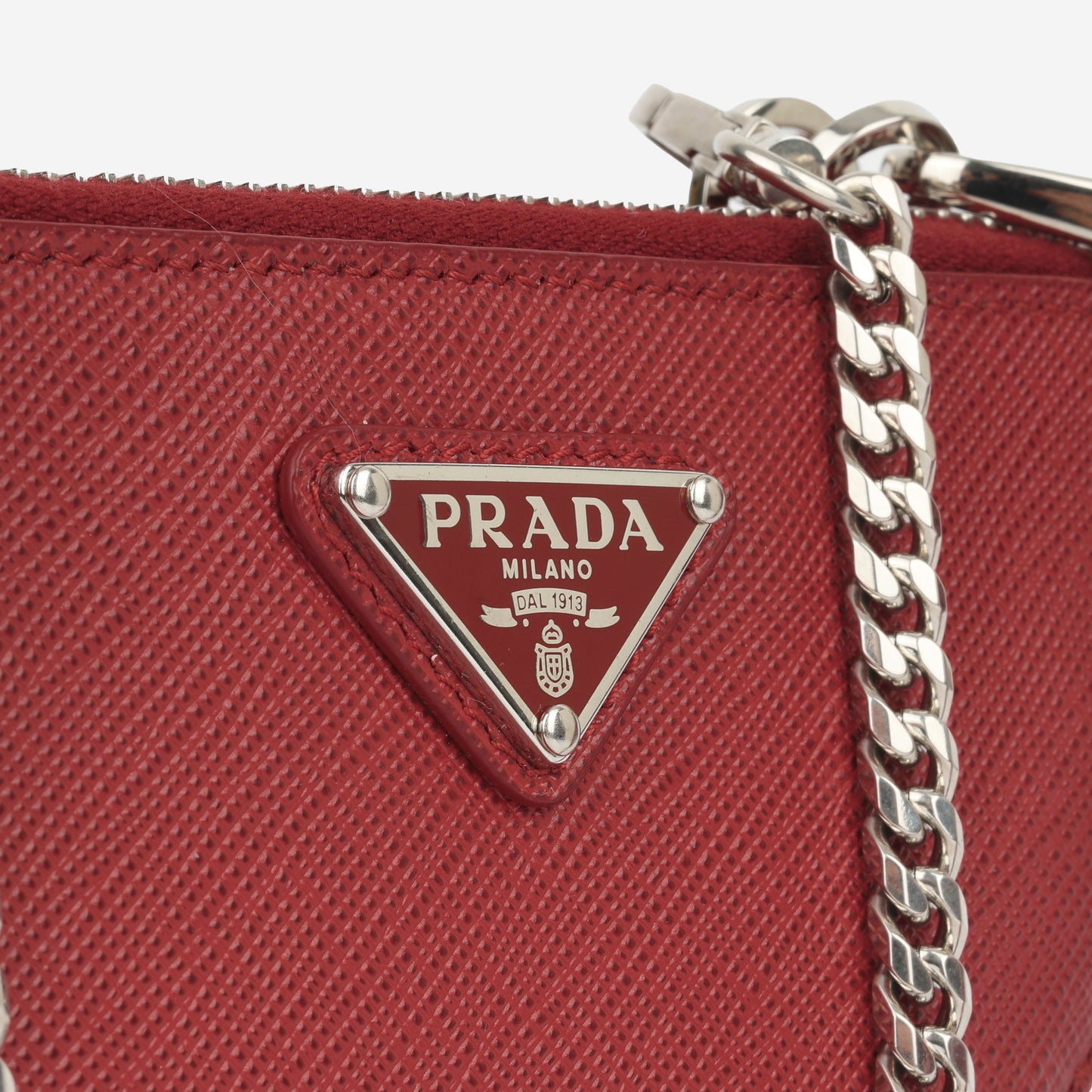 Prada Mini Triangle Pouch - Red