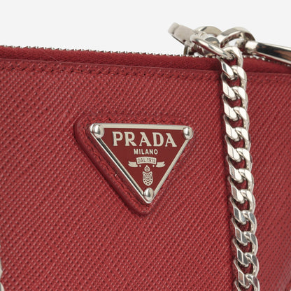 Prada Mini Triangle Pouch - Red