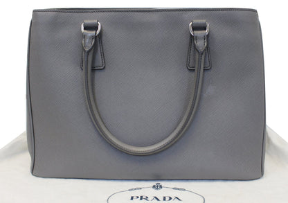 Prada Saffiano Executive Dark Grey Tote Shoulder Bag
