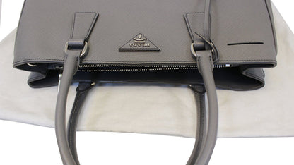Prada Saffiano Executive Dark Grey Tote Shoulder Bag