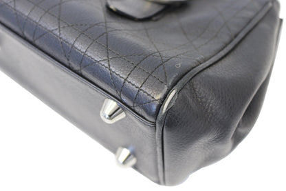 CHRISTIAN DIOR Black Leather Cannage Medium Tote Bag