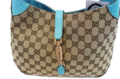 GUCCI Monogram Piston Lock Jackie Hobo Bag