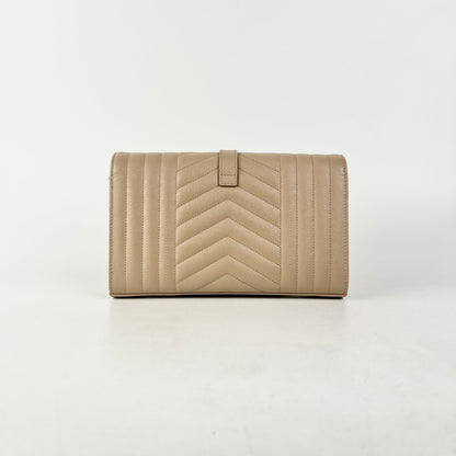 Saint Laurent Envelope Flap Small Beige