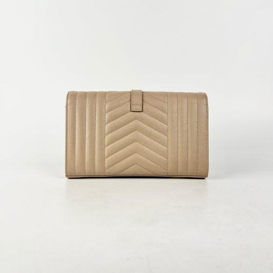 Saint Laurent Envelope Flap Small Beige