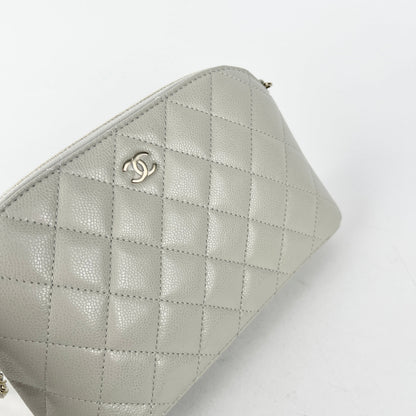 Chanel Caviar Mini Crossbody Grey 2024 (Microchip)