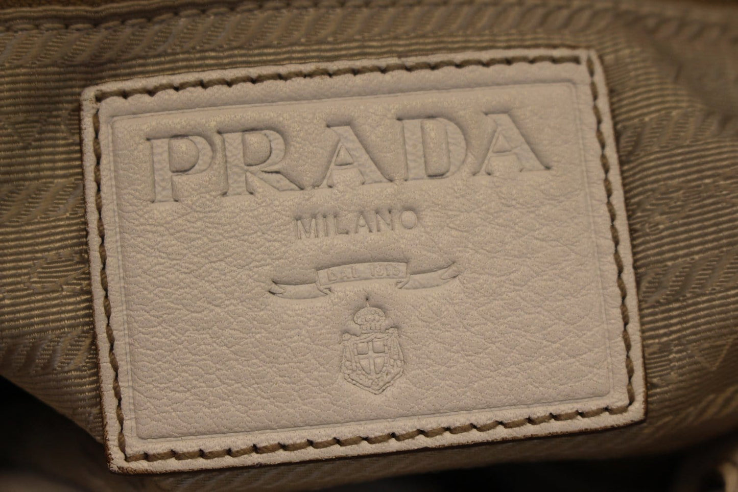 PRADA Milano Leather White Hobo Bag