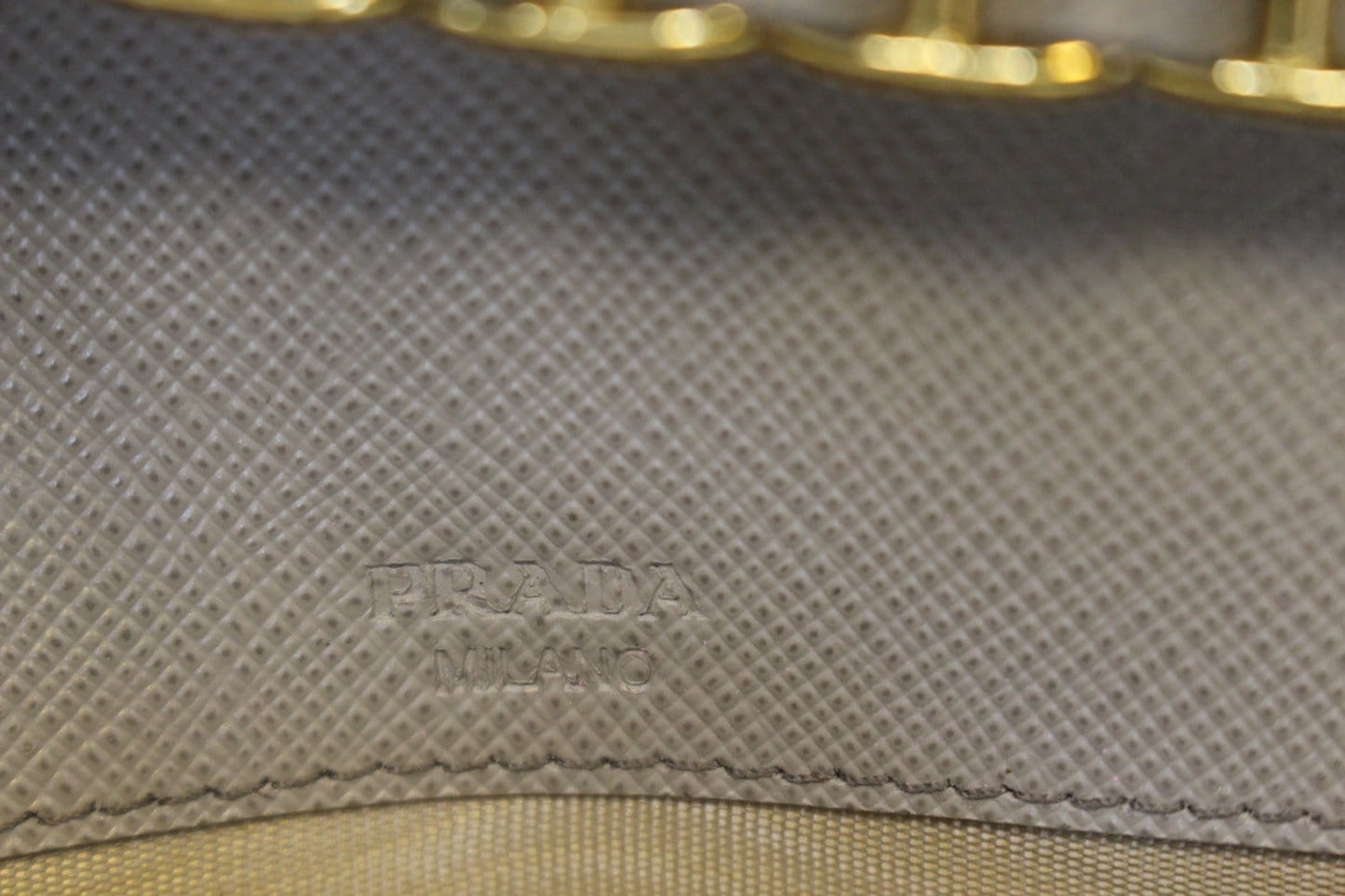PRADA Marmo Saffiano Metal Leather Chain Clutch Bag