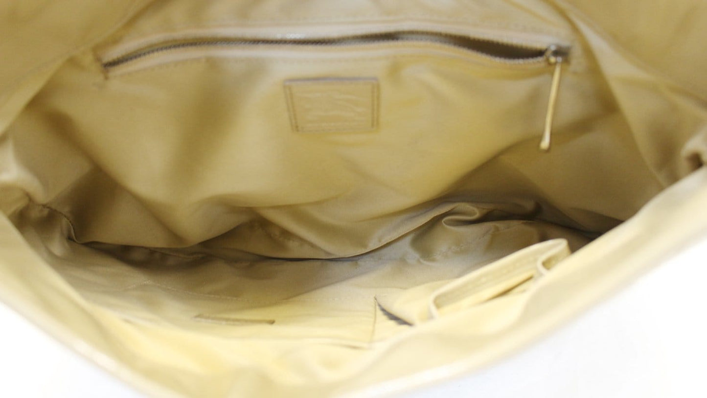 BURBERRY Quilted Patent Leather Brooke Hobo Handbag