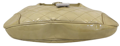 BURBERRY Quilted Patent Leather Brooke Hobo Handbag