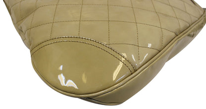 BURBERRY Quilted Patent Leather Brooke Hobo Handbag