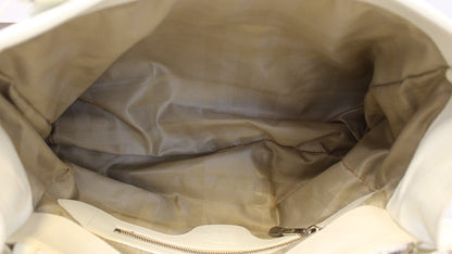 BURBERRY White Quilted Leather Montgomery Satchel Shoulder Bag