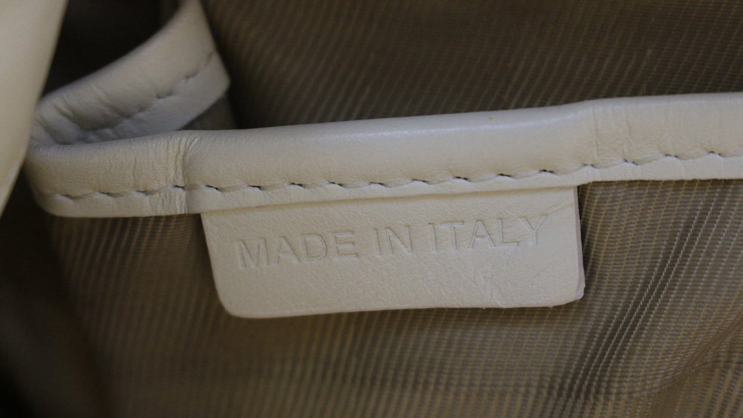 BURBERRY White Quilted Leather Montgomery Satchel Shoulder Bag