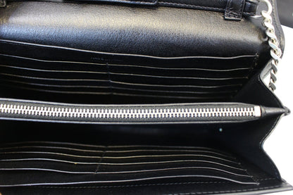 YVES SAINT LAURENT Kate Studded Black Leather Chain Clutch Crossbody Bag