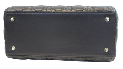 CHRISTIAN DIOR Cannage Quilted Lambskin Leather Lady Dior Medium Bag