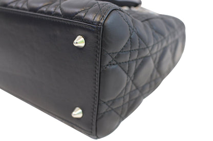 CHRISTIAN DIOR Cannage Quilted Lambskin Leather Lady Dior Medium Bag