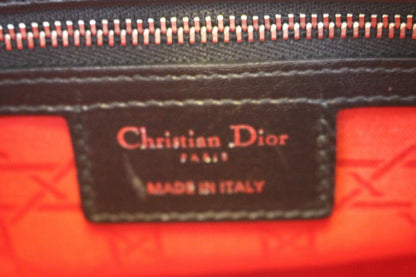 CHRISTIAN DIOR Cannage Quilted Lambskin Leather Lady Dior Medium Bag