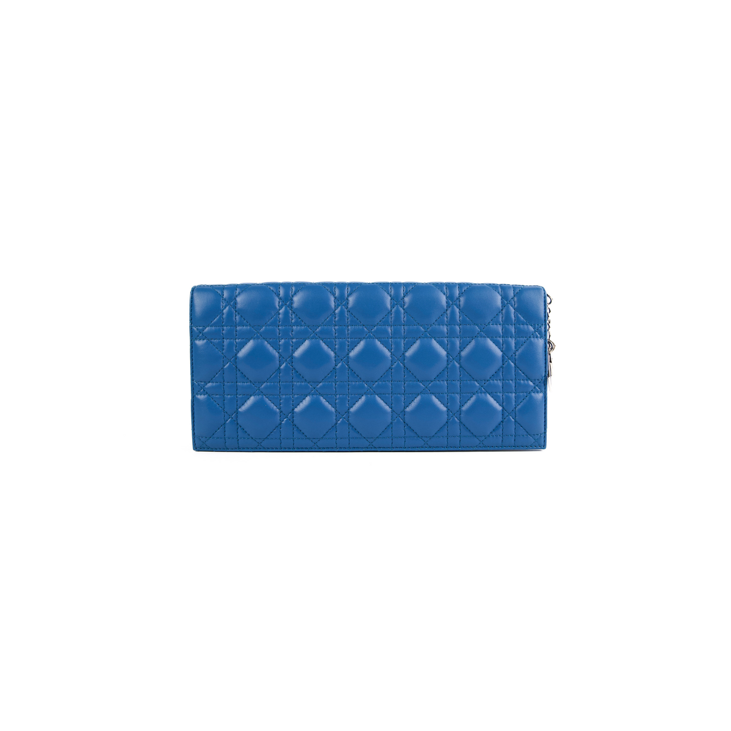 Christian Dior Cannage Lambskin Blue Clutch