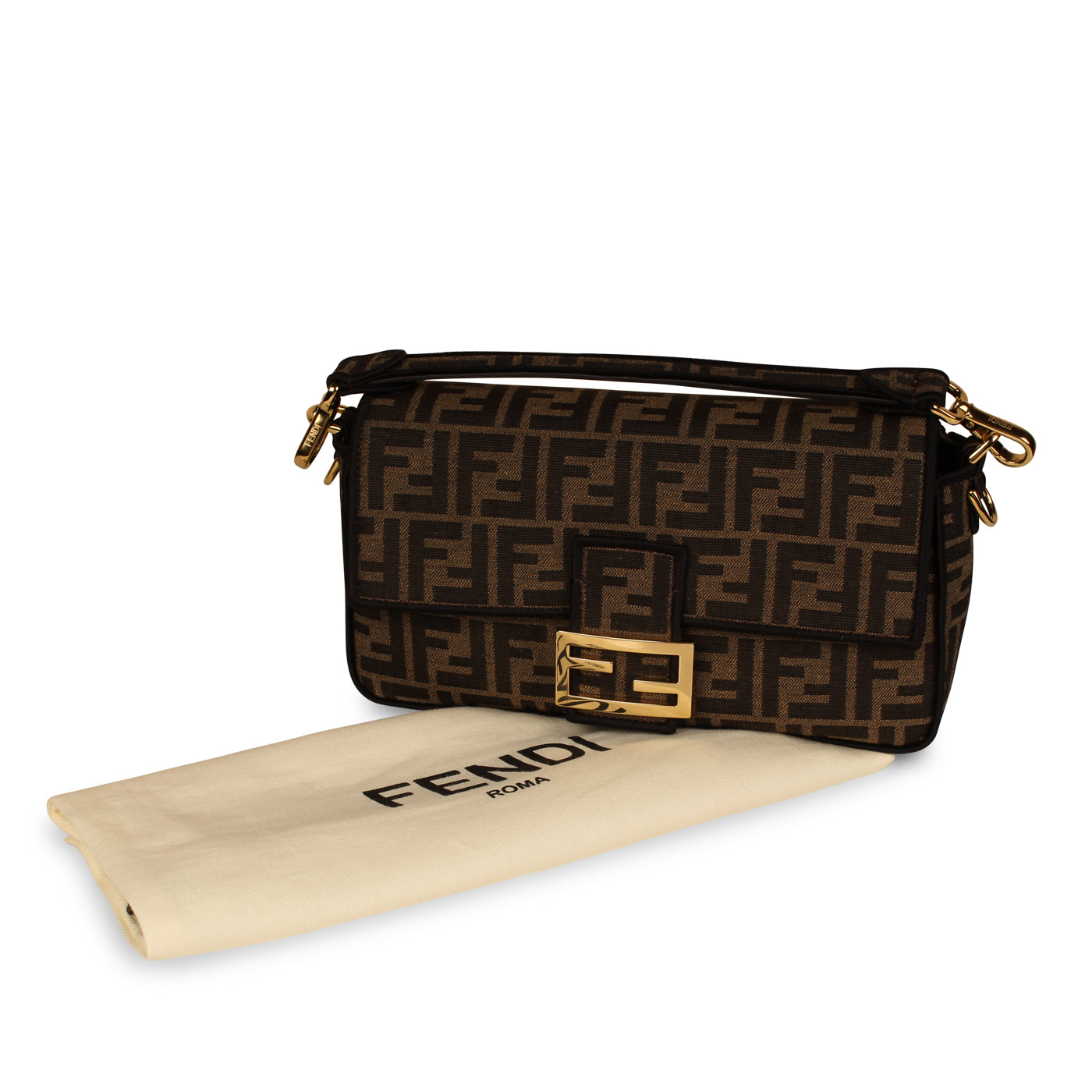 Fendi Zucca Canvas Baguette Bag - Medium