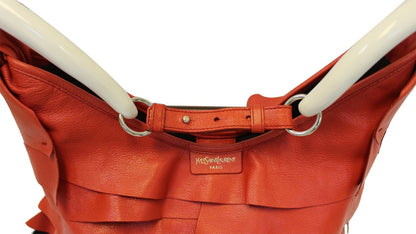 YVES SAINT LAURENT Red Leather St. Tropez Horn Bag - Final Call