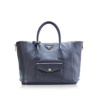 Prada Vit. Daino Twin Pocket Tote Shoulder