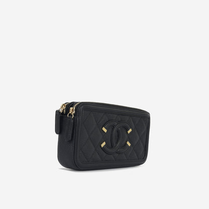 Chanel CC Filigree Clutch on Chain