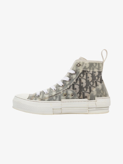 Christian Dior B23 High-tops White  / Grey Oblique Mesh EU 37 UK 4