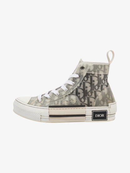 Christian Dior B23 High-tops White  / Grey Oblique Mesh EU 37 UK 4