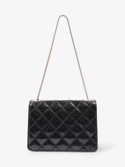 Chanel 2.55 Black Glitter Patent Leather Mini