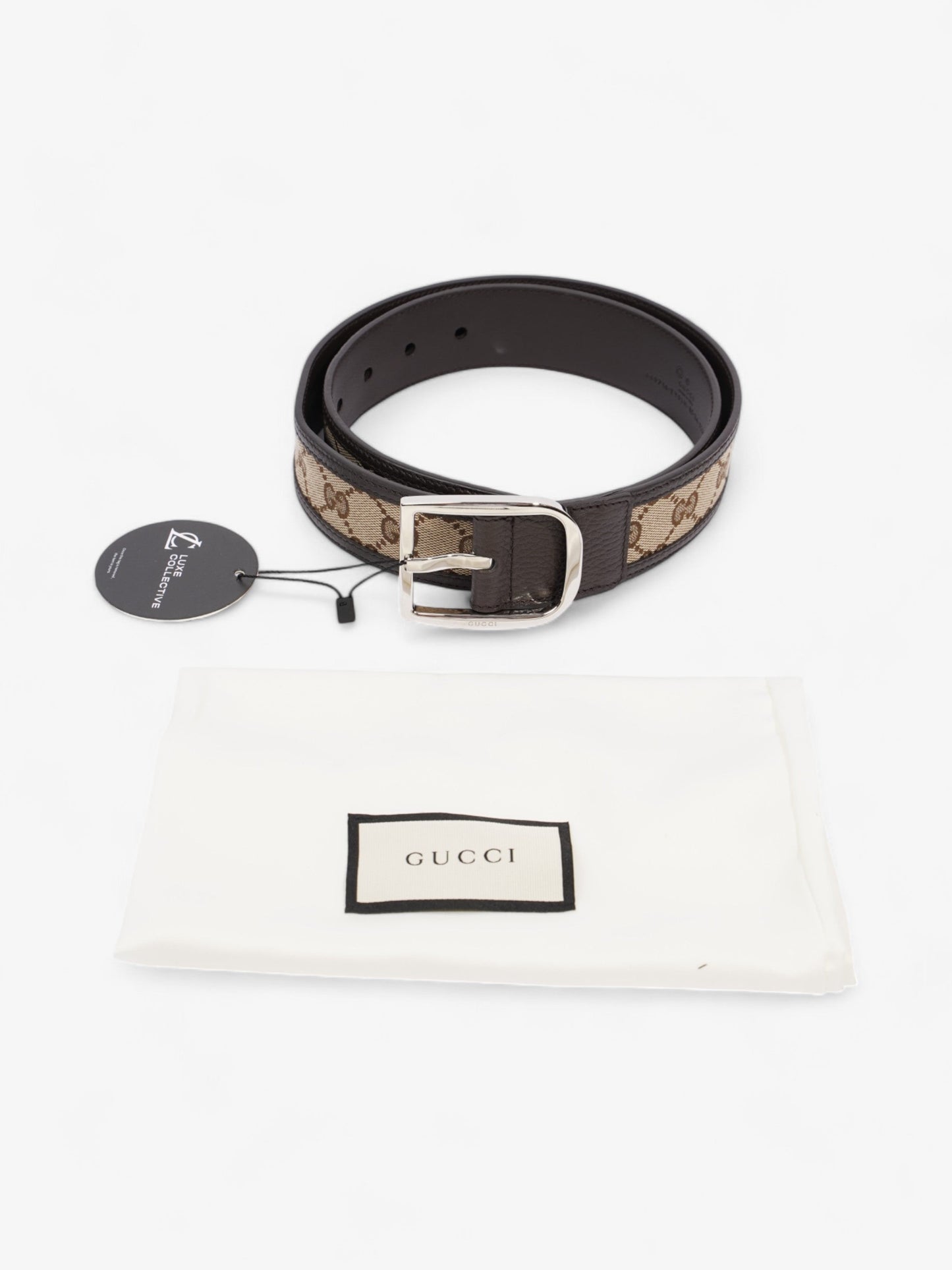 Gucci Dollar Belt GG Supreme / Black Leather 85cm / 34"