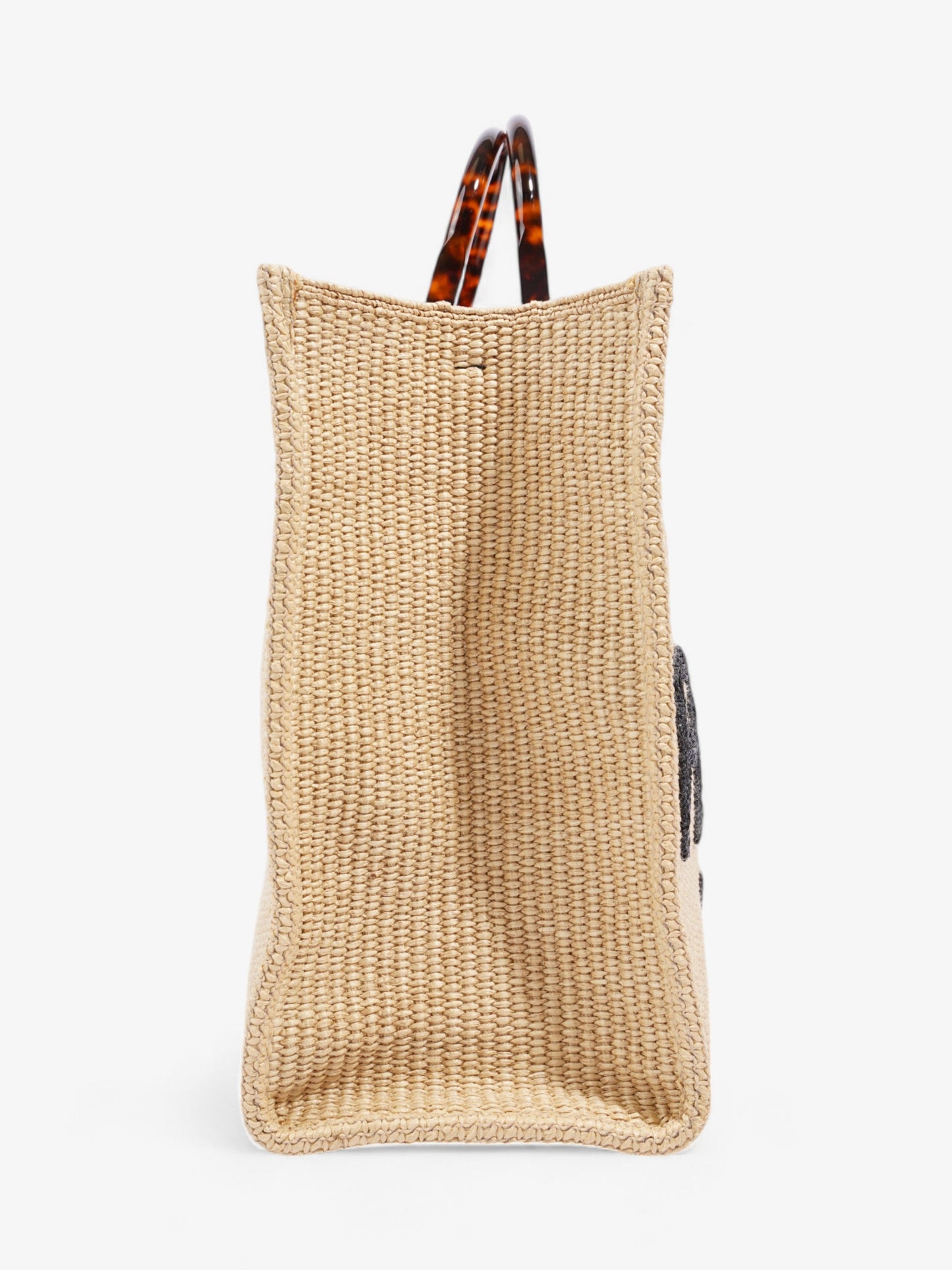 Fendi Sunshine Tote Bag Natural / Black / Brown Wicker
