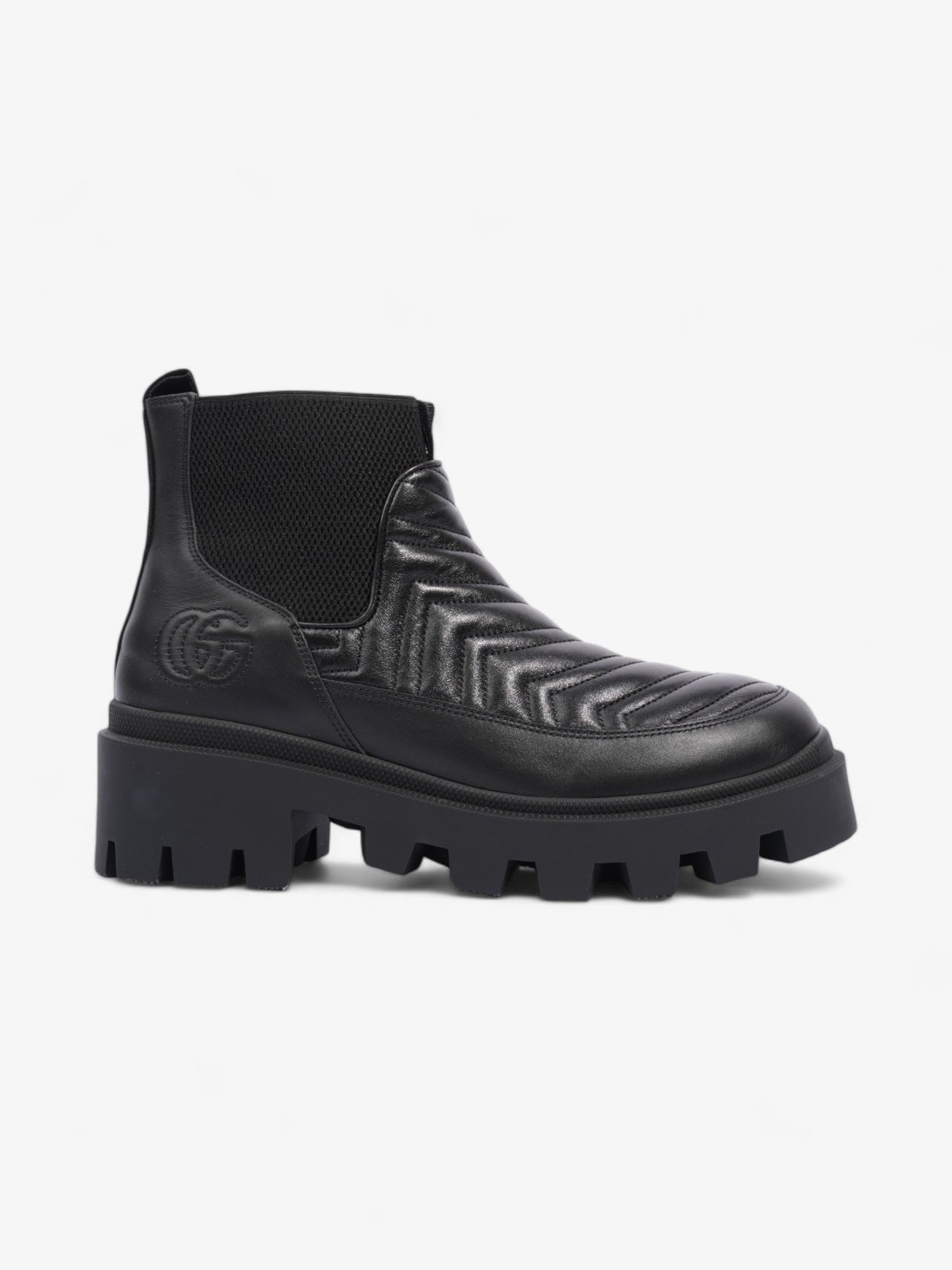 Gucci Matalasse Chelsea Boots 50 Black Leather EU 40.5 UK 7.5
