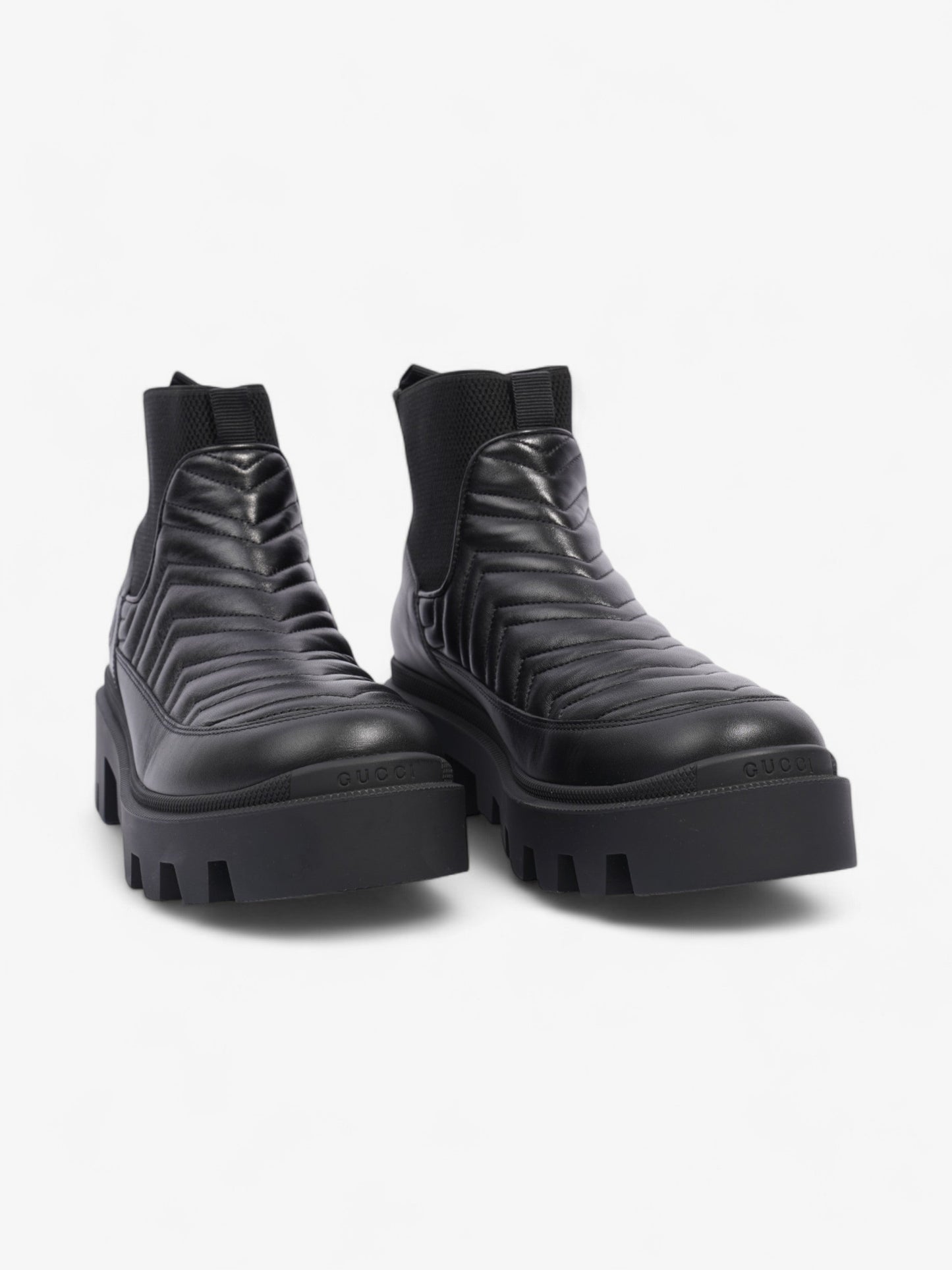 Gucci Matalasse Chelsea Boots 50 Black Leather EU 40.5 UK 7.5