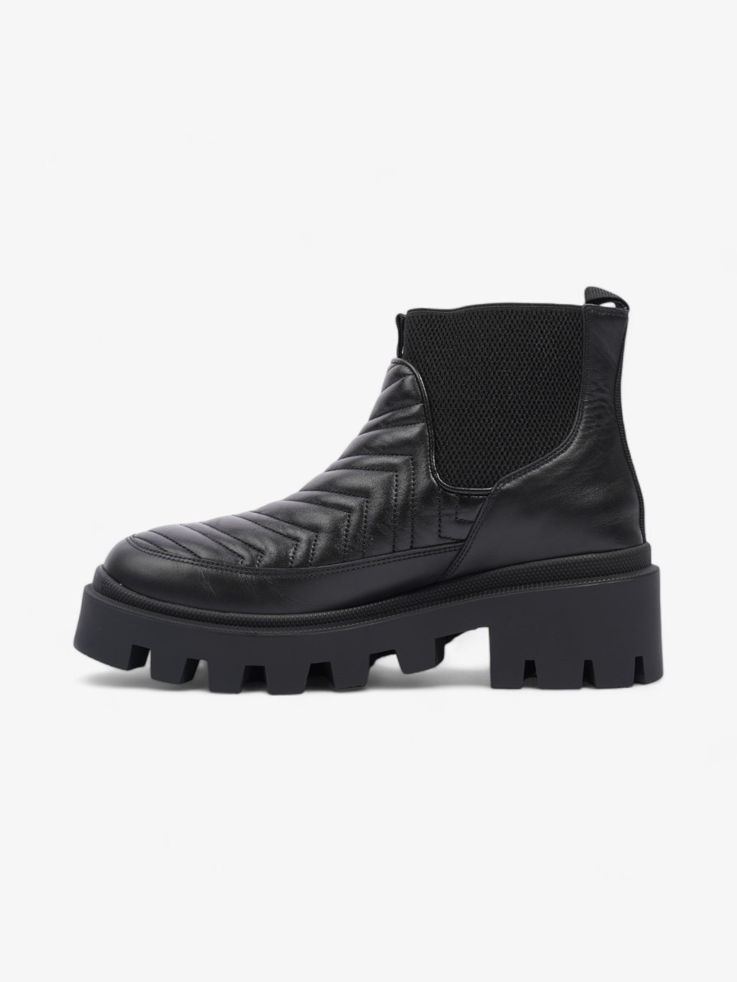 Gucci Matalasse Chelsea Boots 50 Black Leather EU 40.5 UK 7.5