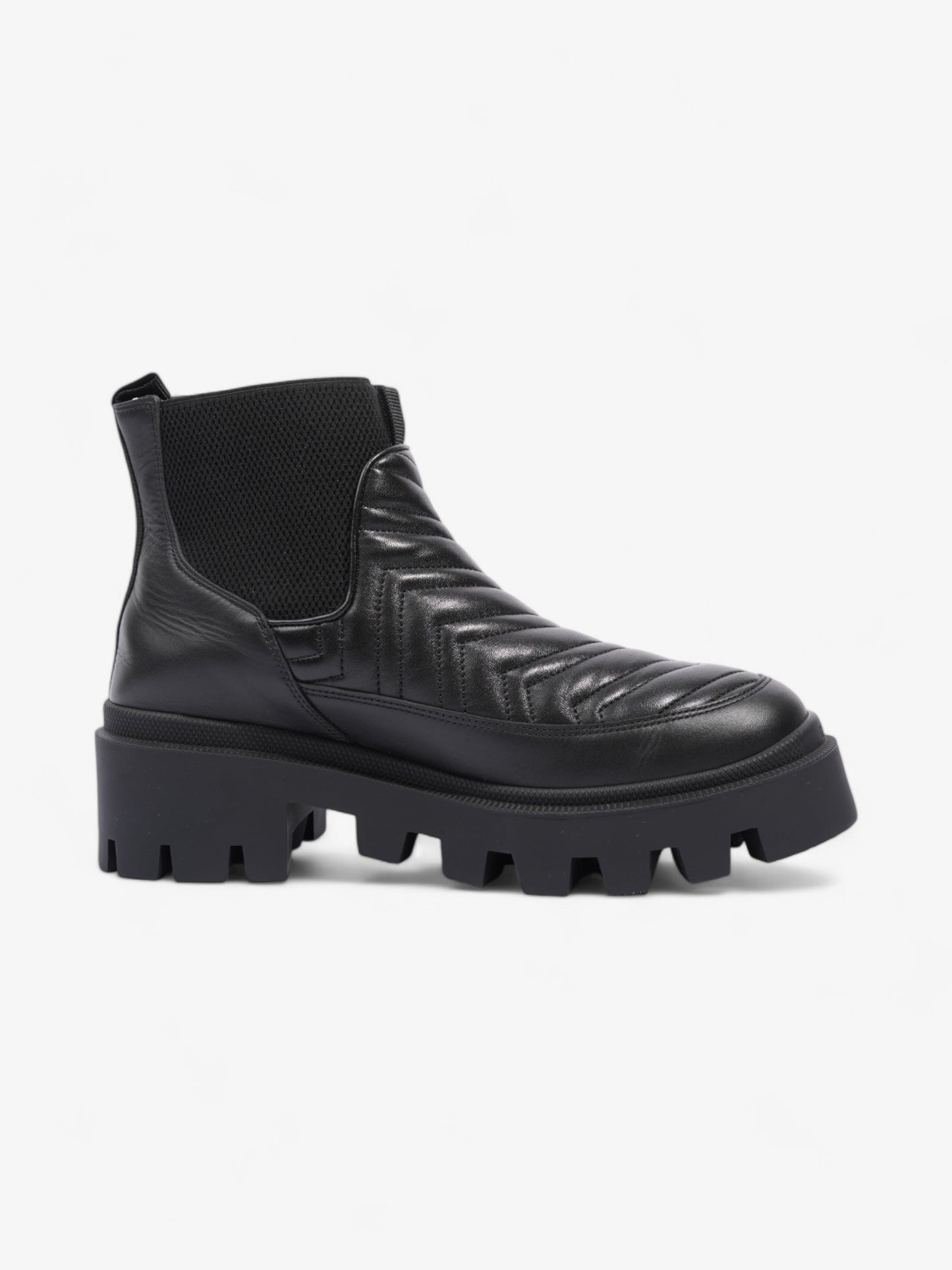 Gucci Matalasse Chelsea Boots 50 Black Leather EU 40.5 UK 7.5