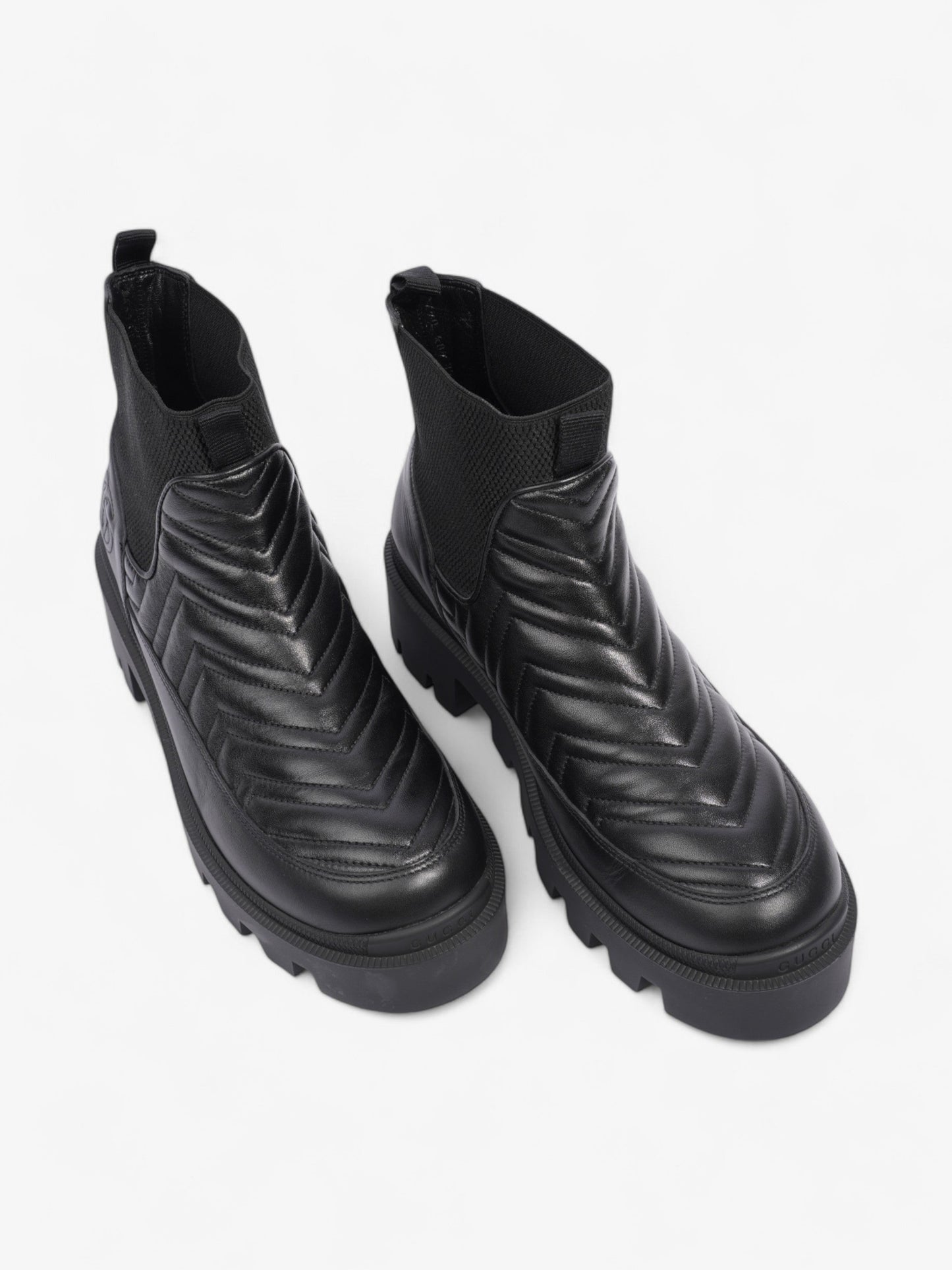Gucci Matalasse Chelsea Boots 50 Black Leather EU 40.5 UK 7.5