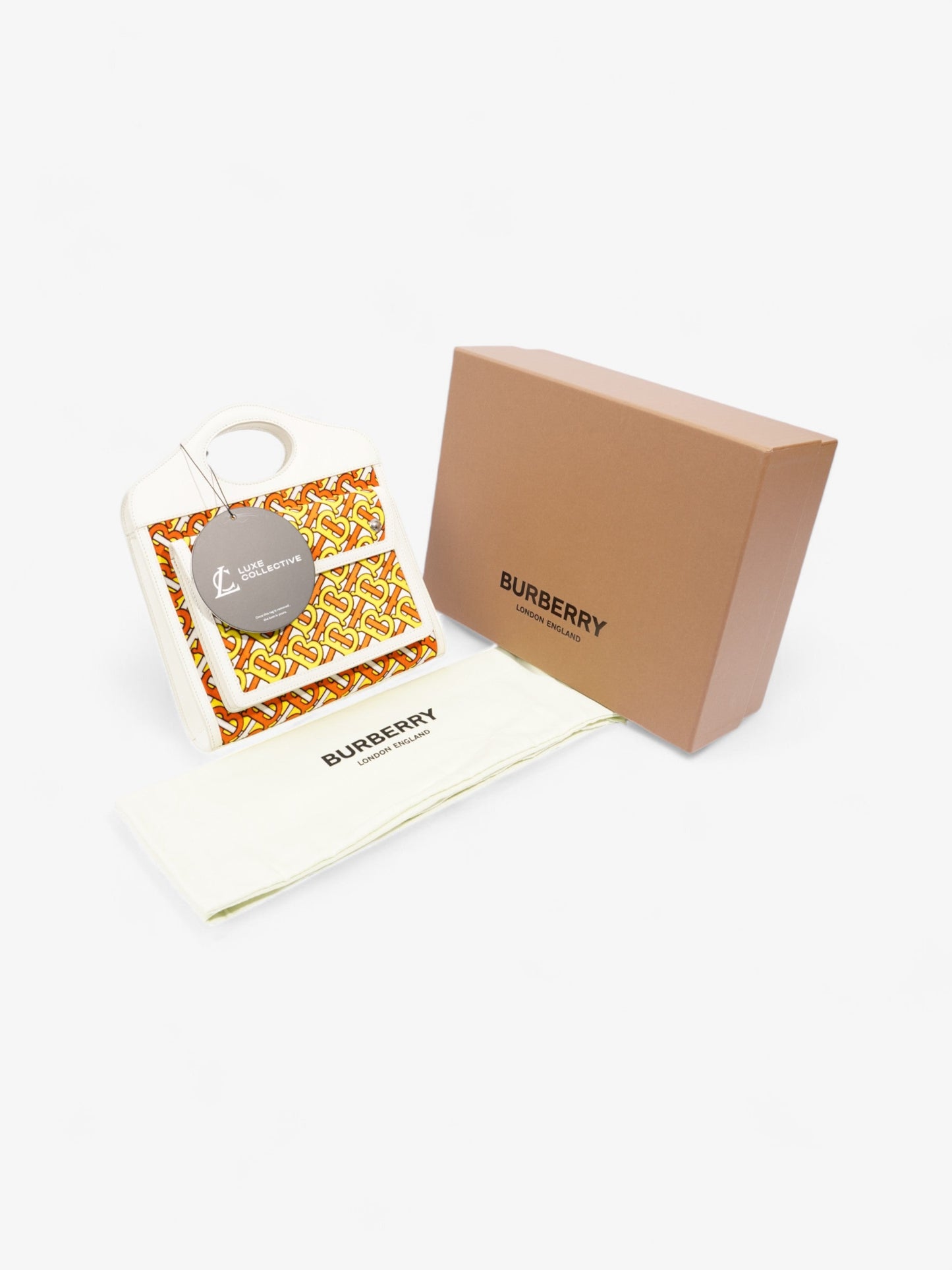 Burberry TB Pocket Bag White / Orange / Yellow Suede
