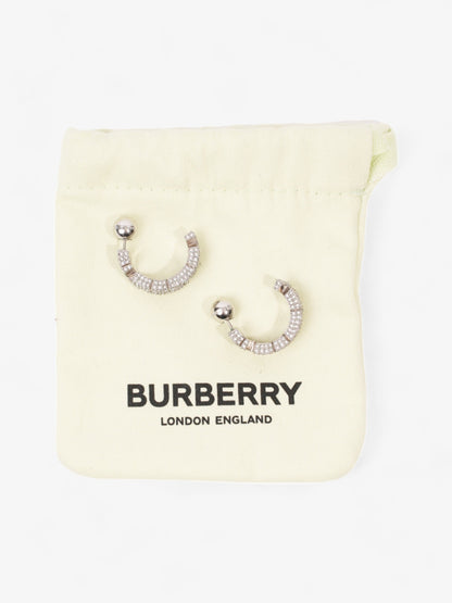 Burberry Logo Hoop with Crystals Silver Base Metal