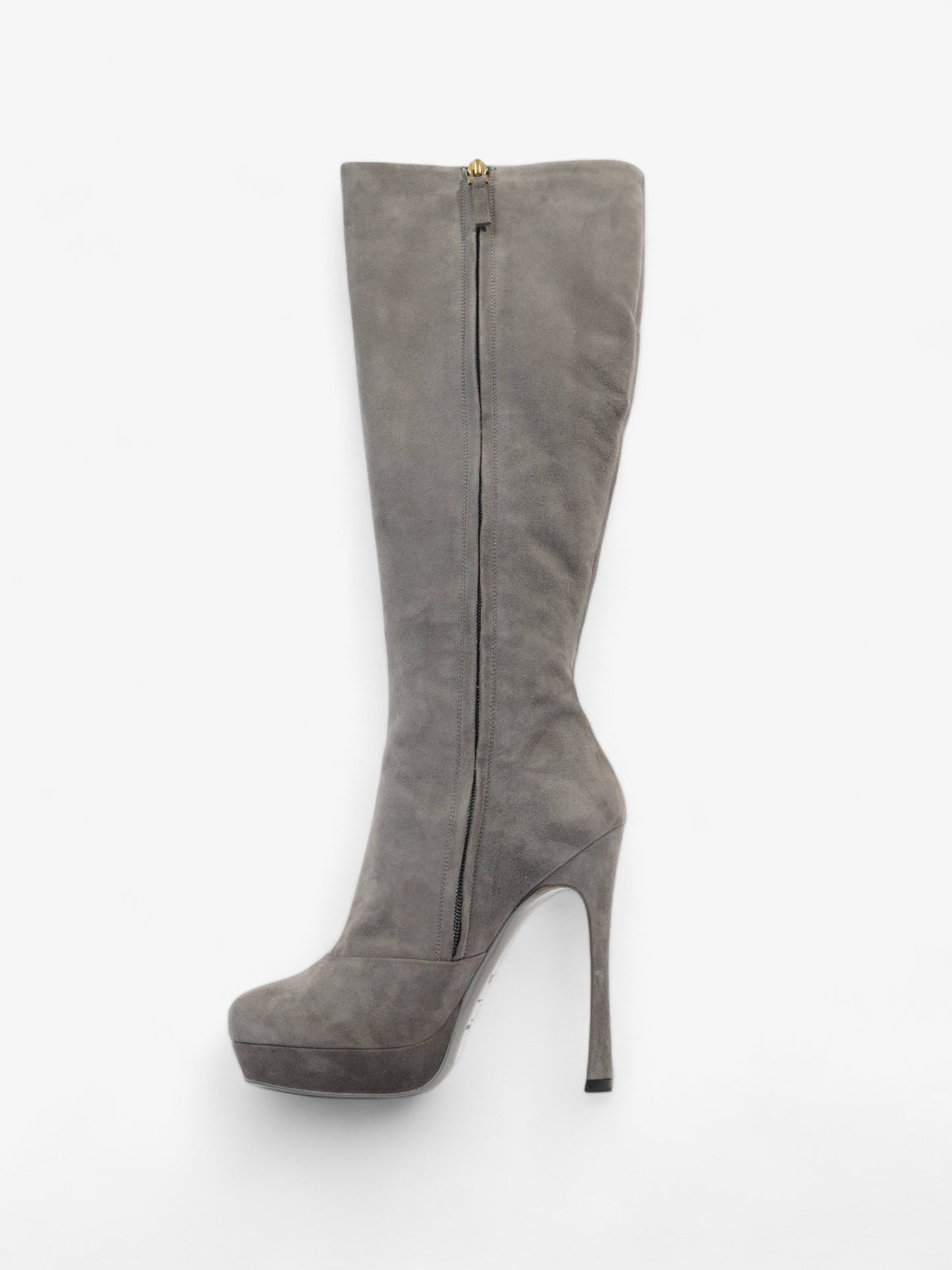 Saint Laurent Gisele Boots 105 Grey Suede EU 38.5 UK 5.5