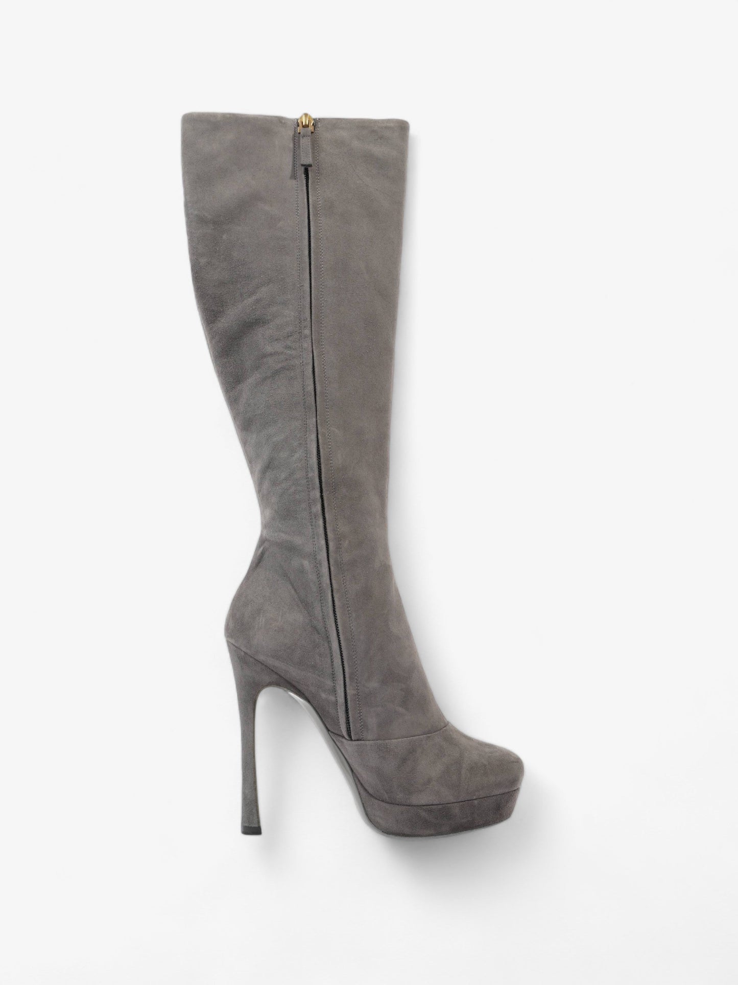 Saint Laurent Gisele Boots 105 Grey Suede EU 38.5 UK 5.5