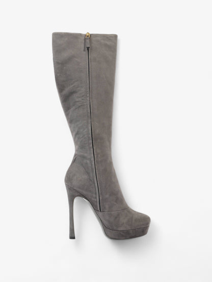 Saint Laurent Gisele Boots 105 Grey Suede EU 38.5 UK 5.5
