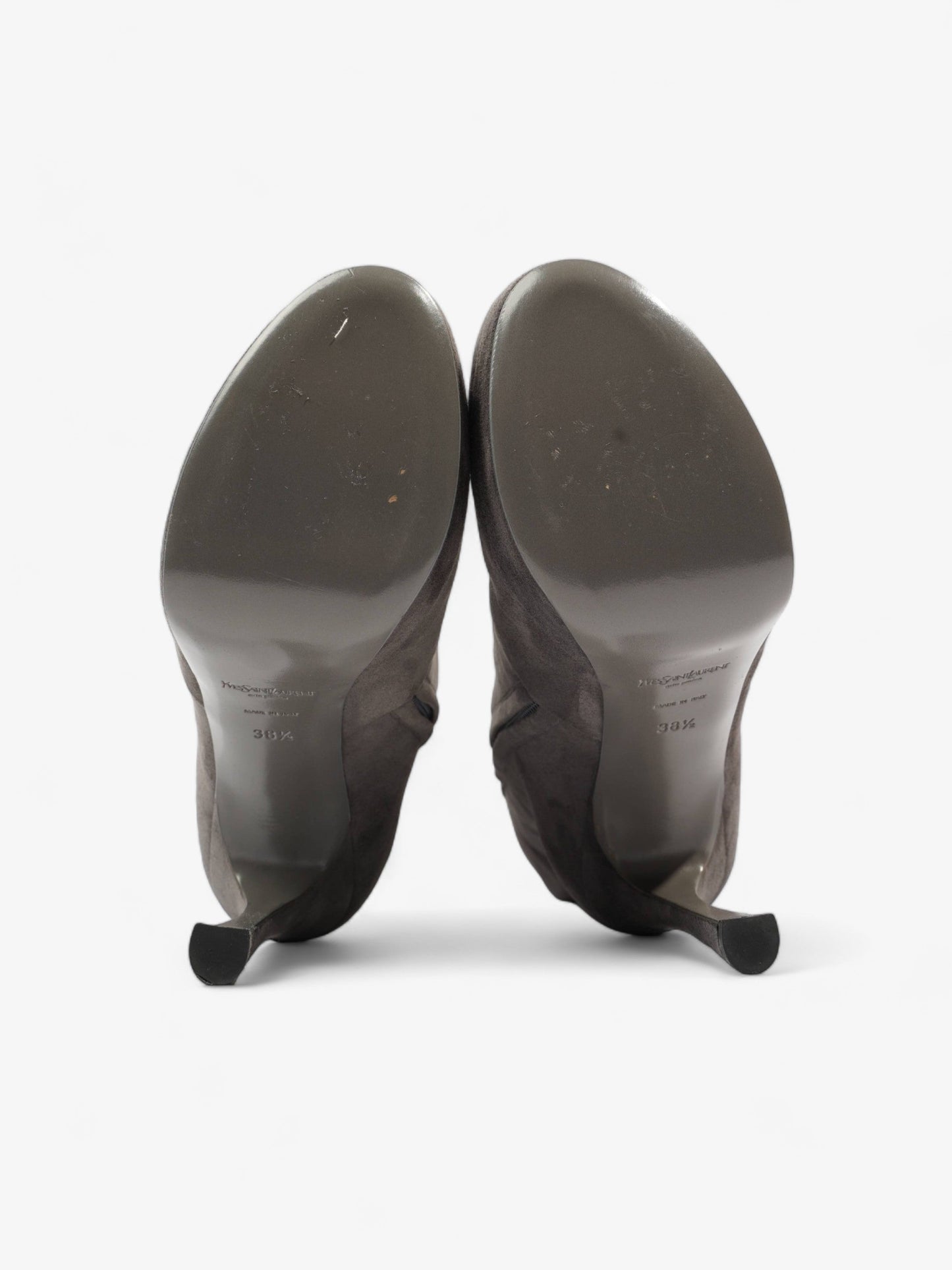 Saint Laurent Gisele Boots 105 Grey Suede EU 38.5 UK 5.5