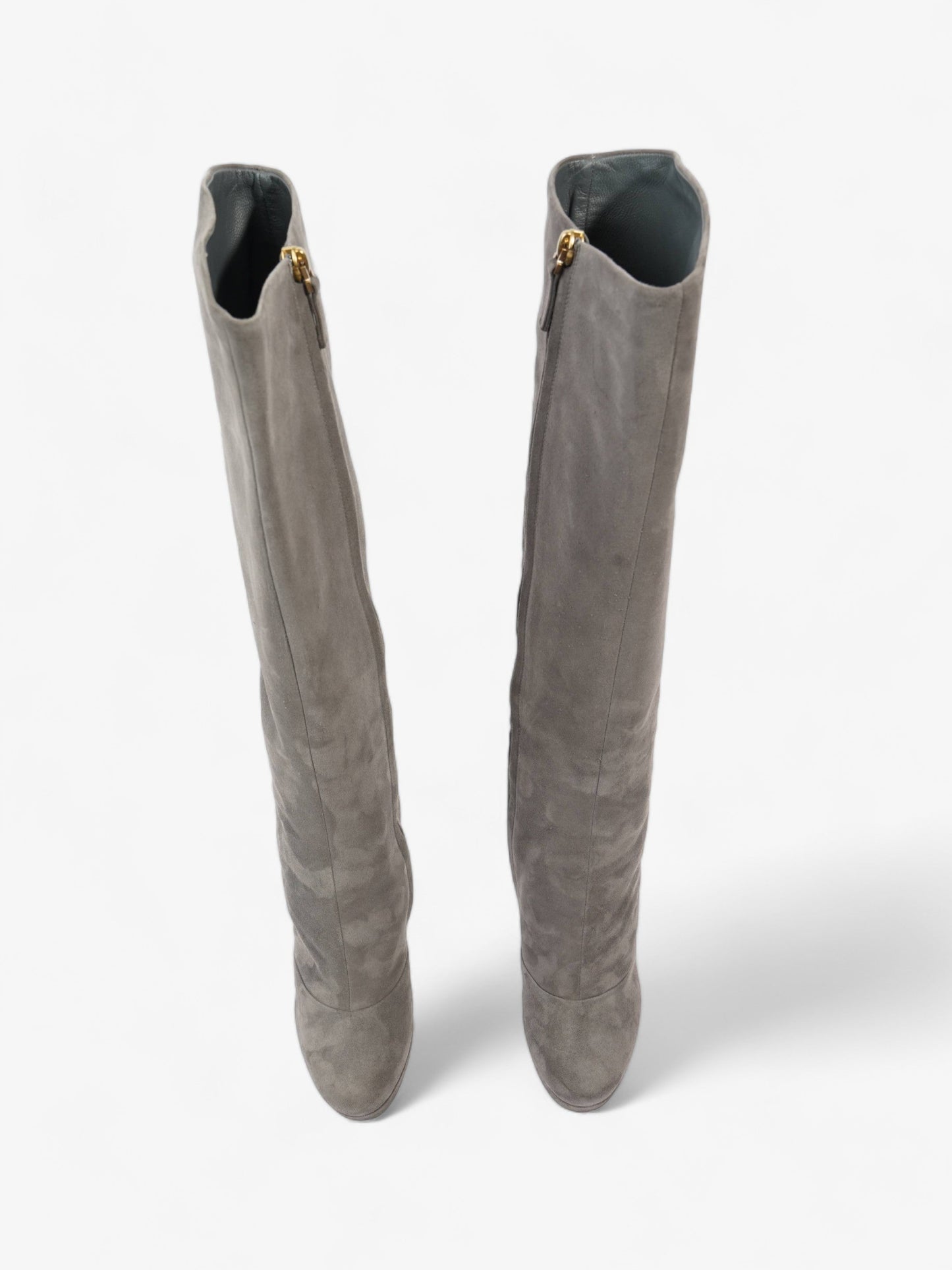 Saint Laurent Gisele Boots 105 Grey Suede EU 38.5 UK 5.5