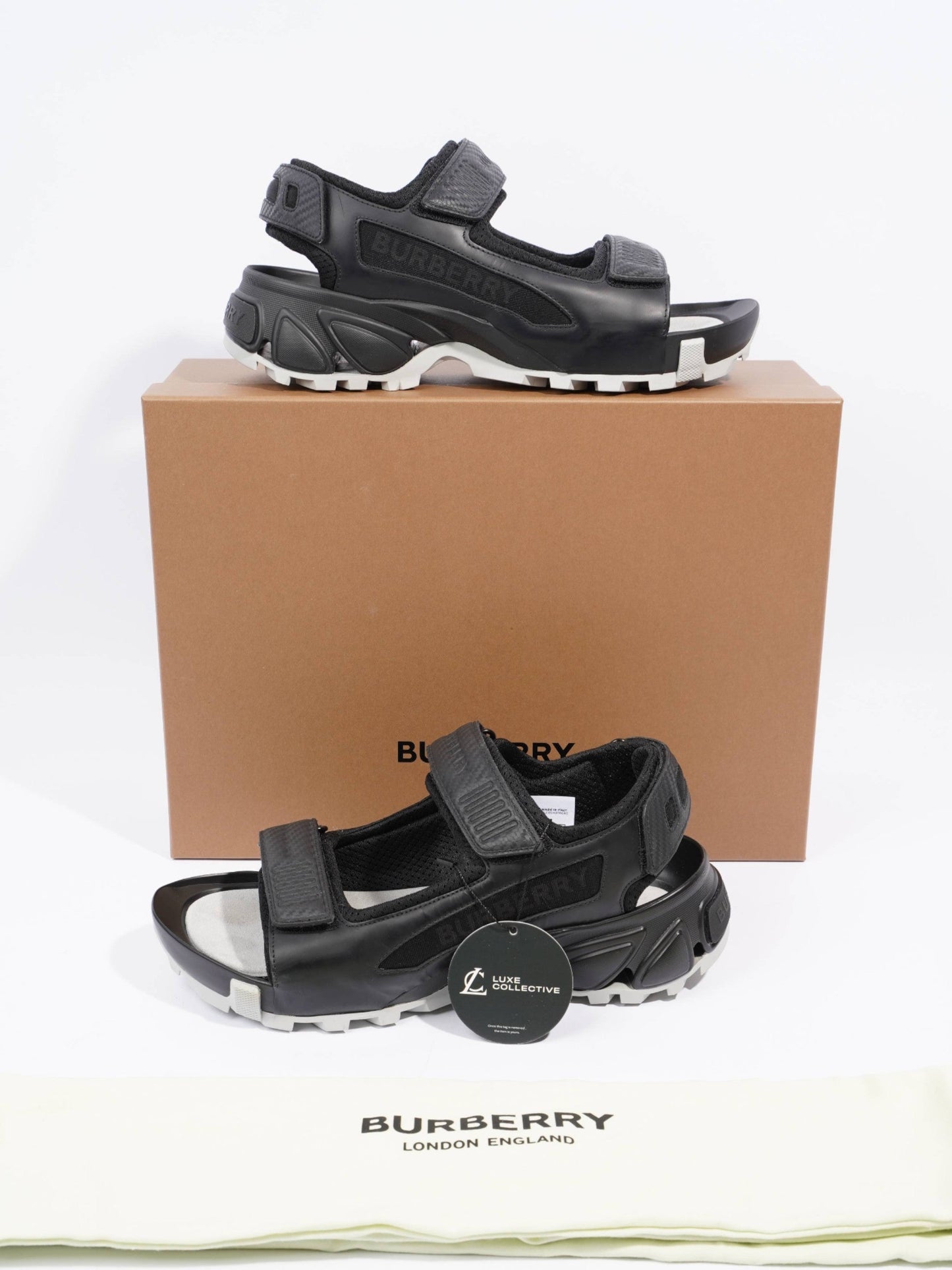 Burberry Arthur Sandal Black Leather EU 41 UK 7