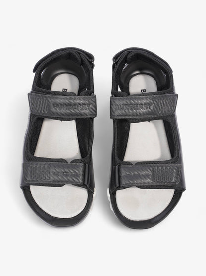 Burberry Arthur Sandal Black Leather EU 41 UK 7