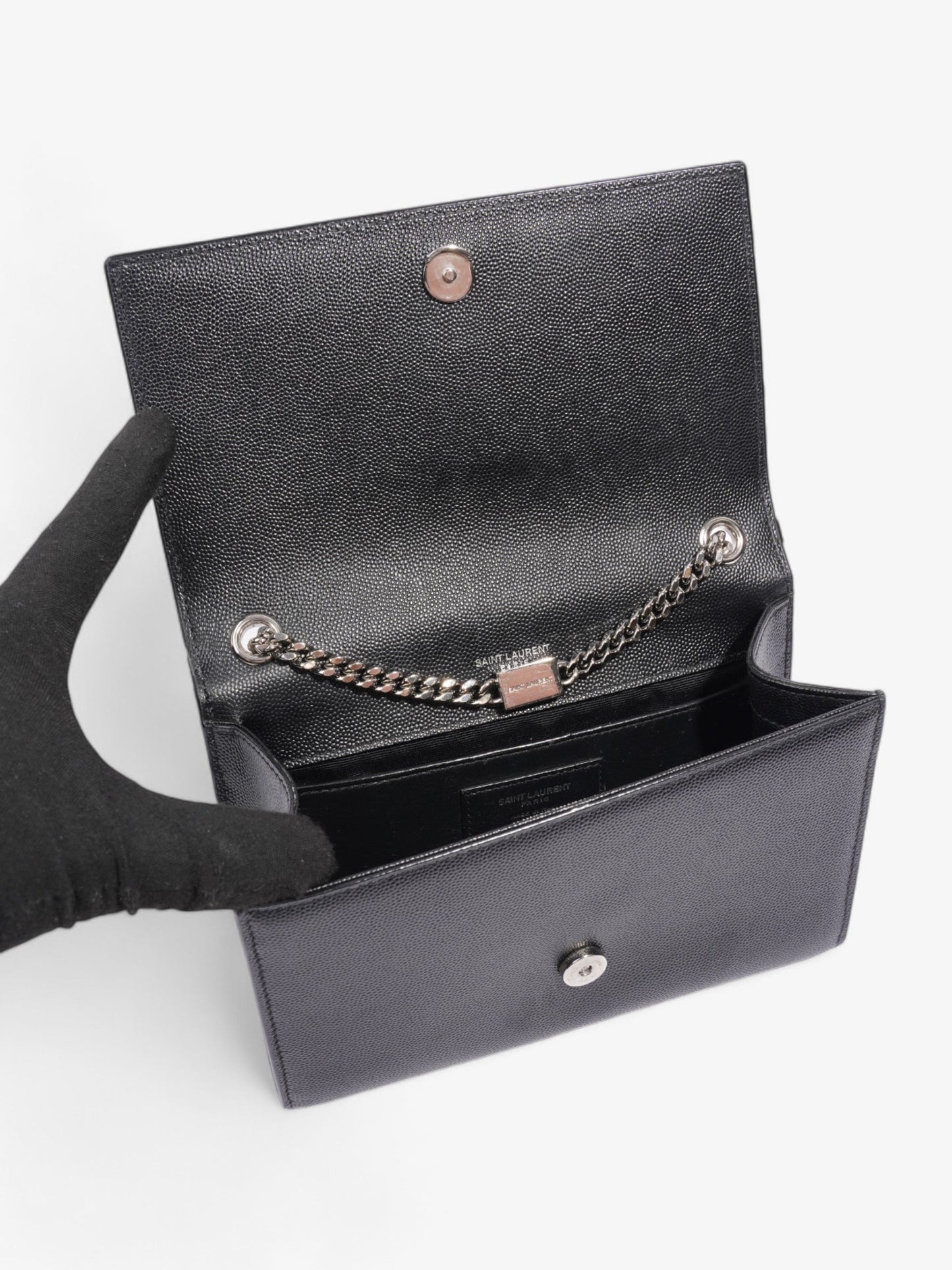 Saint Laurent Kate Black Grained Leather Small