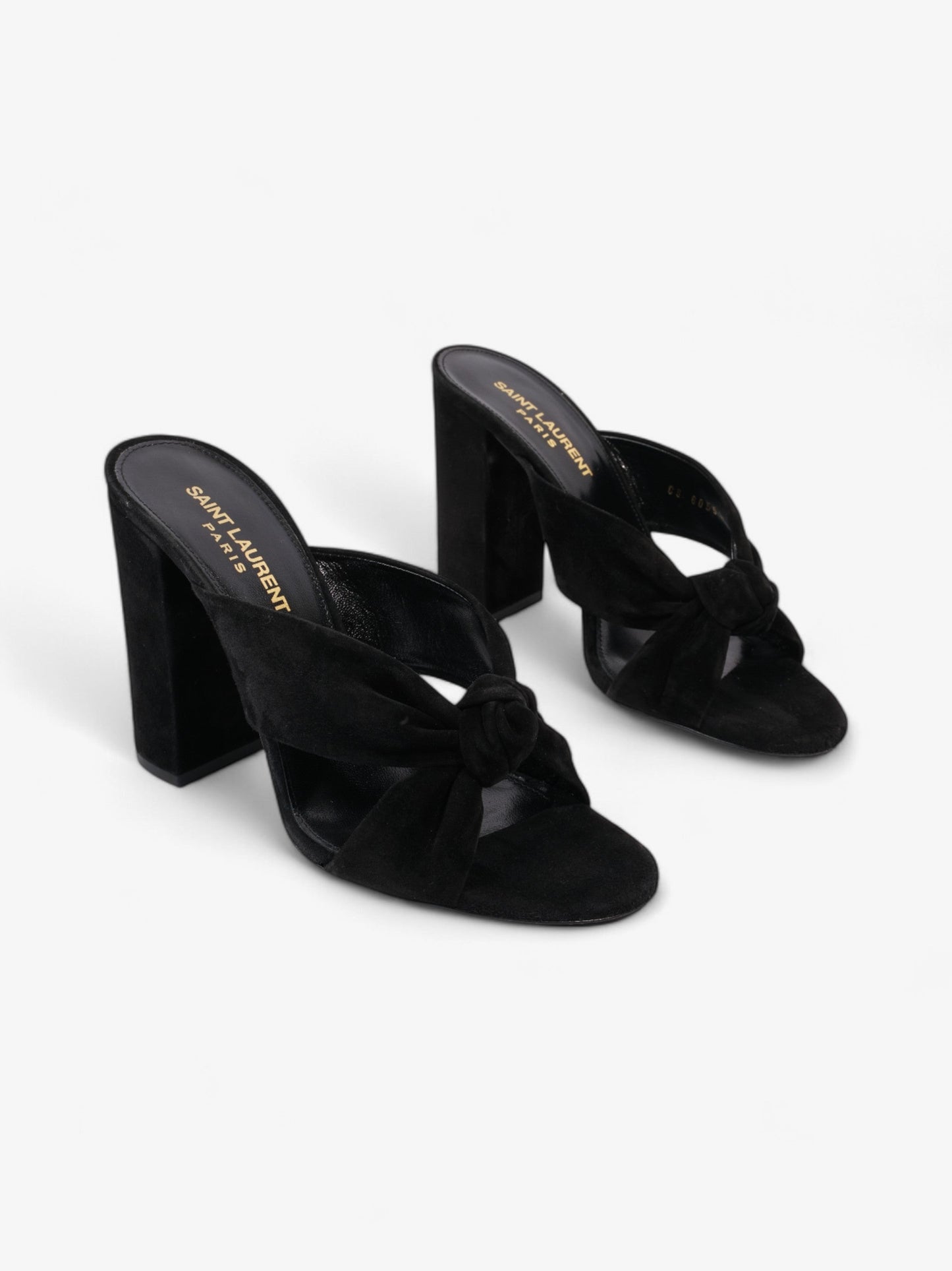 Saint Laurent Loulou Knot Sandals Black Suede EU 37.5 UK 4.5