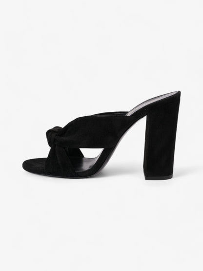 Saint Laurent Loulou Knot Sandals Black Suede EU 37.5 UK 4.5
